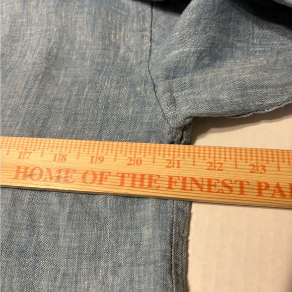 Men’s Abercrombie & Fitch Light Blue Linen Button Down. Long Sleeve. Office - Picture 7 of 11